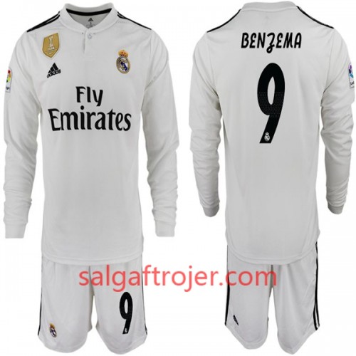 Real Madrid Fodboldtrøjer BENZEMA 11 Børn Hjemmebanesæt 2018/19 Langærmet Real Madrid Fodboldtrøjer BENZEMA 11 Børn Hjemmebanesæt 2018/19 Langærmet